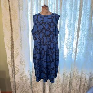 Anne-klein Women's Black and Blue Dress